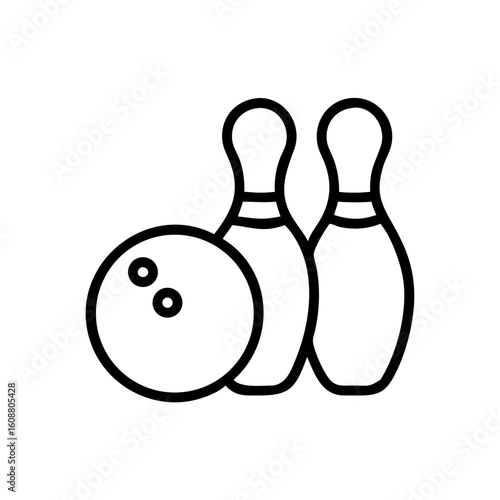 Icon of a bowling ball and pins representing the sport