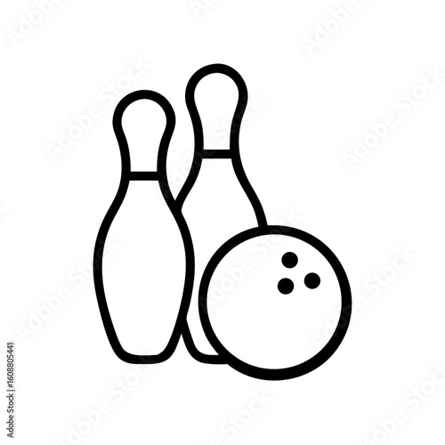Icon of a bowling ball and pins representing the sport