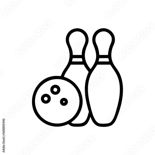 Icon of a bowling ball and pins representing the sport