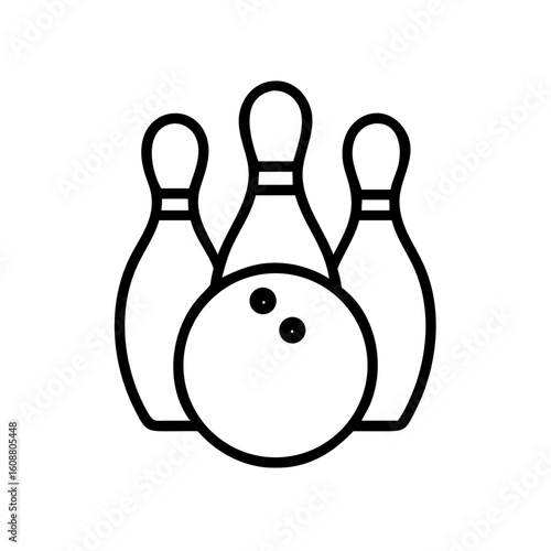Icon of a bowling ball and pins representing the sport