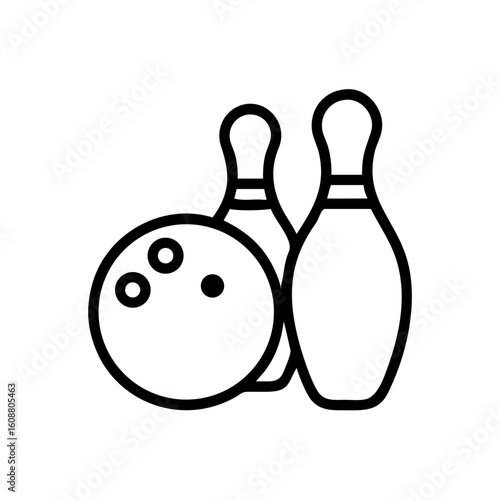 Icon of a bowling ball and pins representing the sport