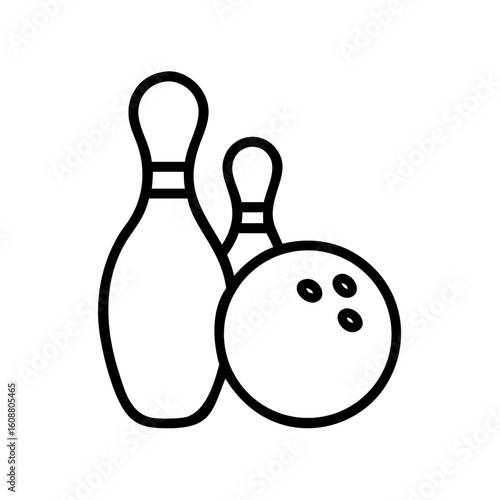 Icon of a bowling ball and pins representing the sport