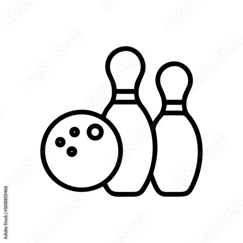 Icon of a bowling ball and pins representing the sport