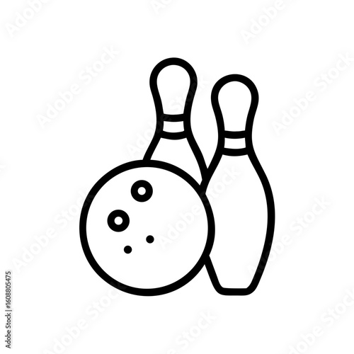 Icon of a bowling ball and pins representing the sport
