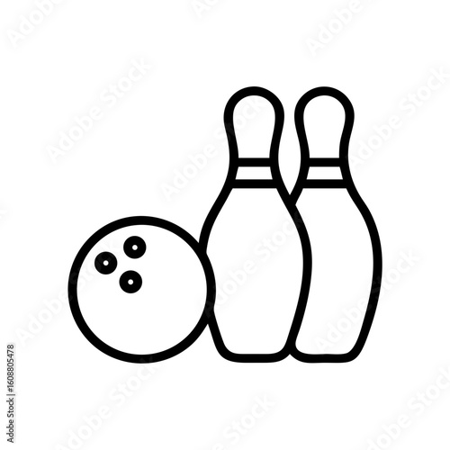 Icon of a bowling ball and pins representing the sport