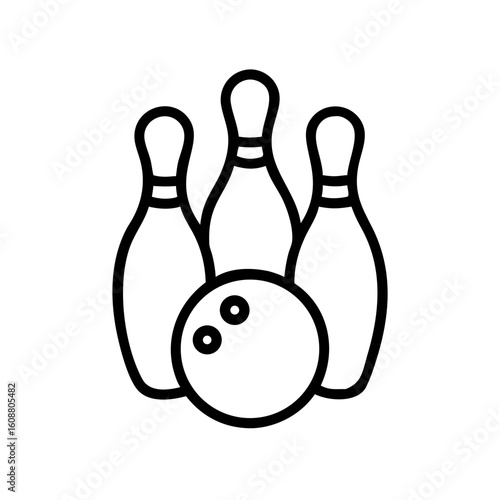 Icon of a bowling ball and pins representing the sport