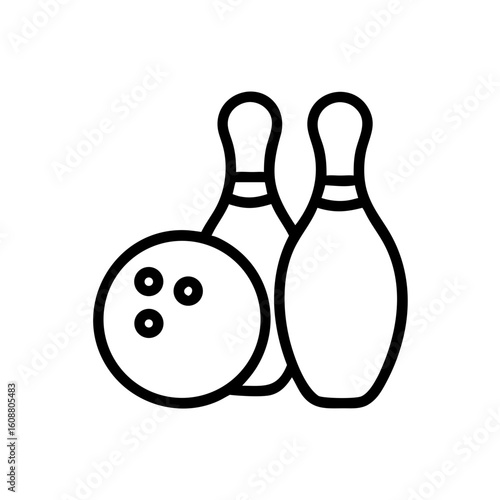 Icon of a bowling ball and pins representing the sport