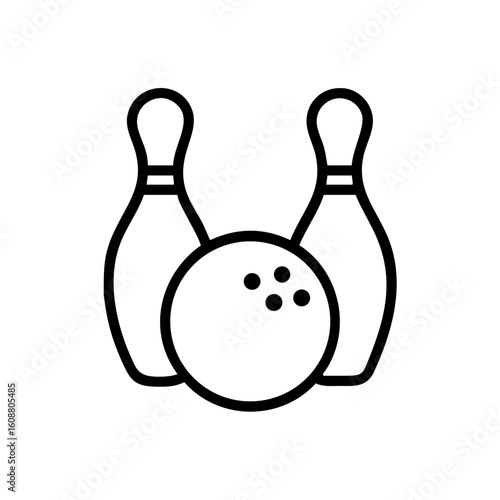 Icon of a bowling ball and pins representing the sport