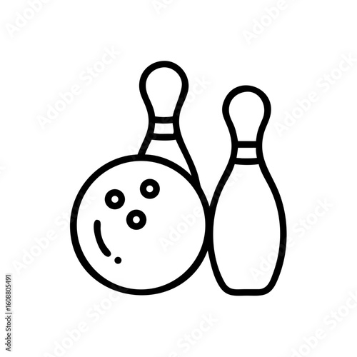 Icon of a bowling ball and pins representing the sport