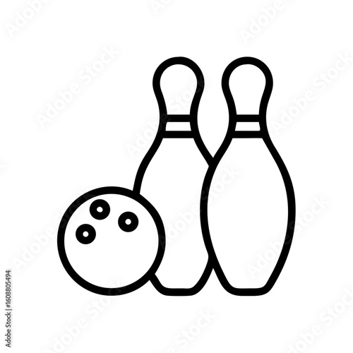 Icon of a bowling ball and pins representing the sport