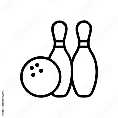 Icon of a bowling ball and pins representing the sport