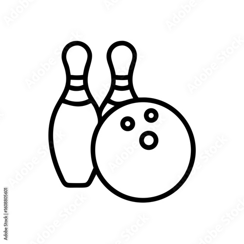 Icon of a bowling ball and pins representing the sport