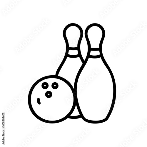 Icon of a bowling ball and pins representing the sport