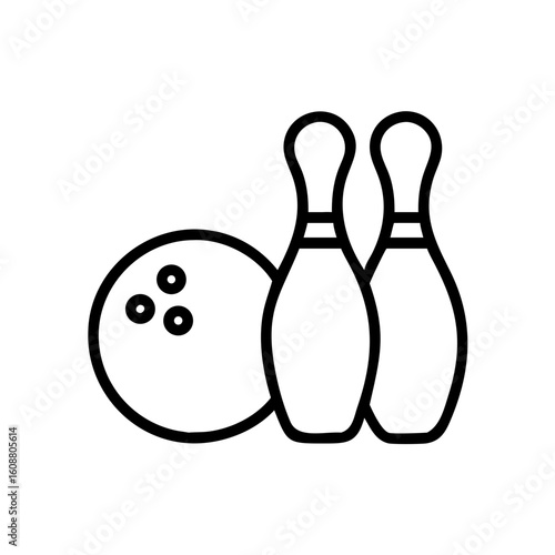 Icon of a bowling ball and pins representing the sport