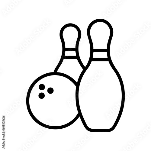 Icon of a bowling ball and pins representing the sport