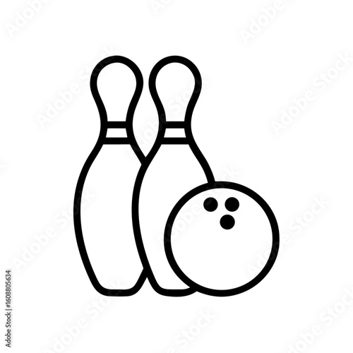 Icon of a bowling ball and pins representing the sport