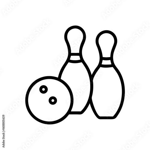 Icon of a bowling ball and pins representing the sport