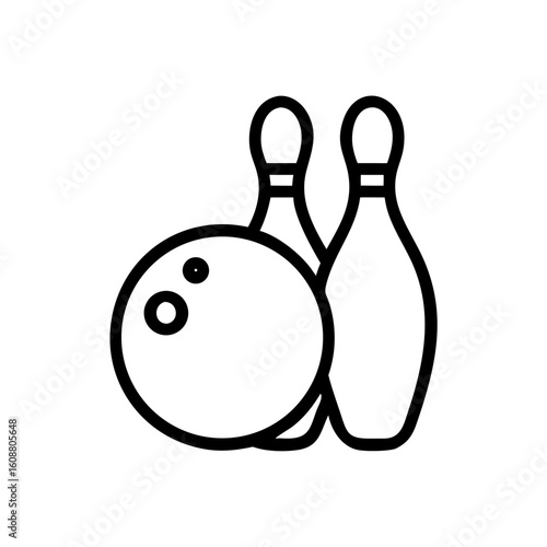 Icon of a bowling ball and pins representing the sport