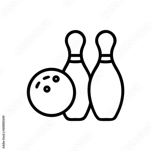 Icon of a bowling ball and pins representing the sport