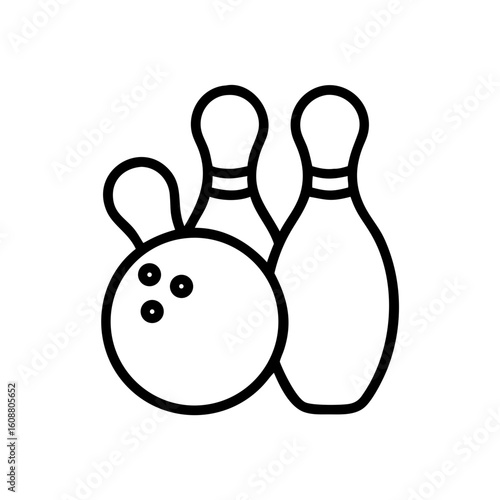 Icon of a bowling ball and pins representing the sport