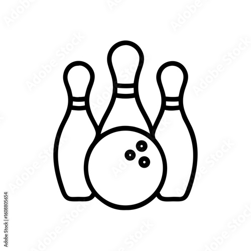 Icon of a bowling ball and pins representing the sport