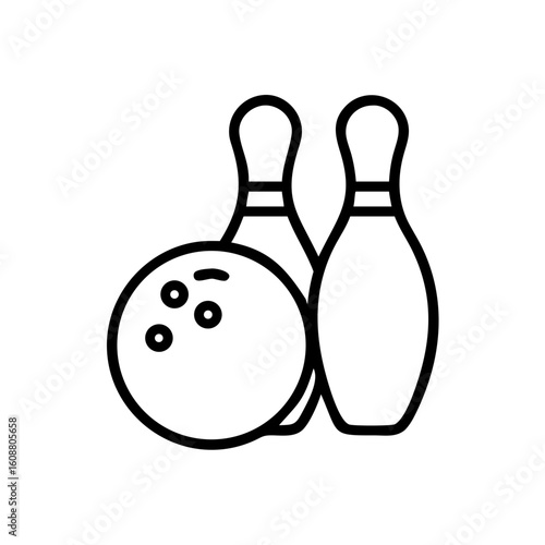 Icon of a bowling ball and pins representing the sport