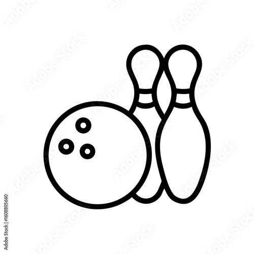 Icon of a bowling ball and pins representing the sport