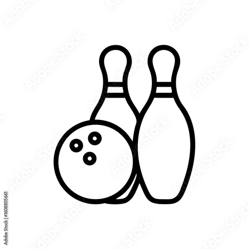 Icon of a bowling ball and pins representing the sport