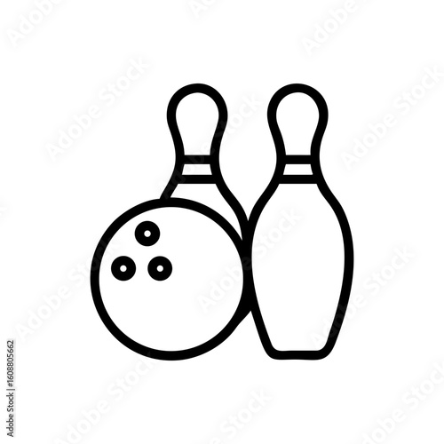 Icon of a bowling ball and pins representing the sport