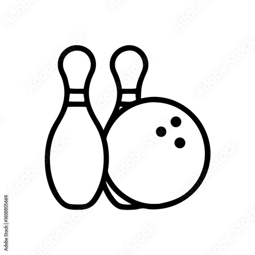 Icon of a bowling ball and pins representing the sport