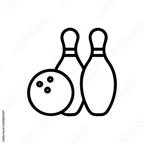 Icon of a bowling ball and pins representing the sport