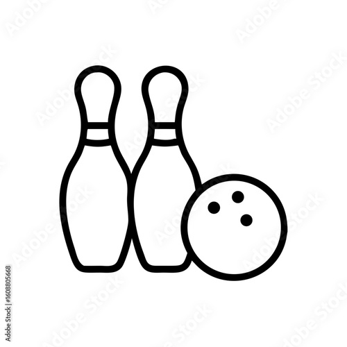 Icon of a bowling ball and pins representing the sport
