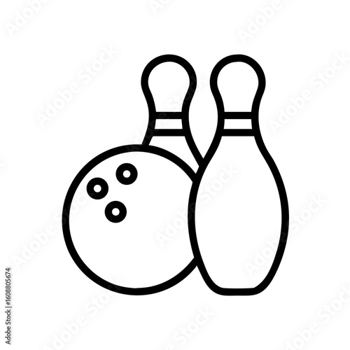Icon of a bowling ball and pins representing the sport