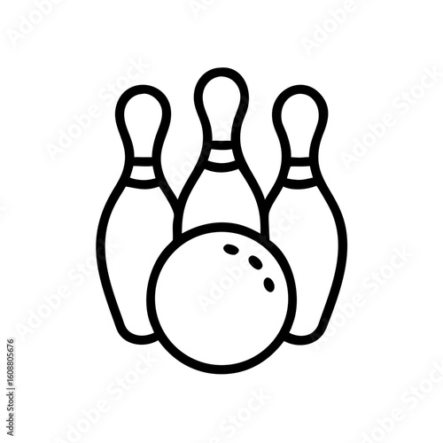 Icon of a bowling ball and pins representing the sport
