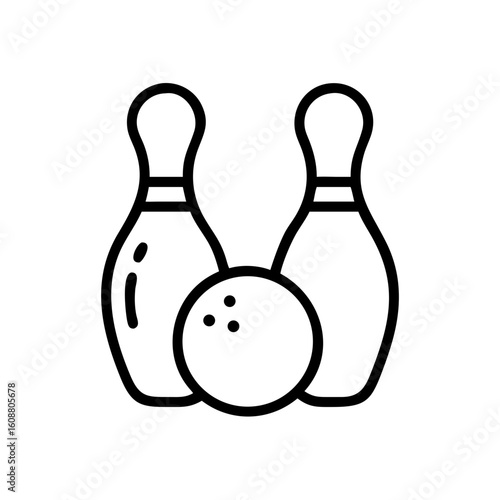 Icon of a bowling ball and pins representing the sport