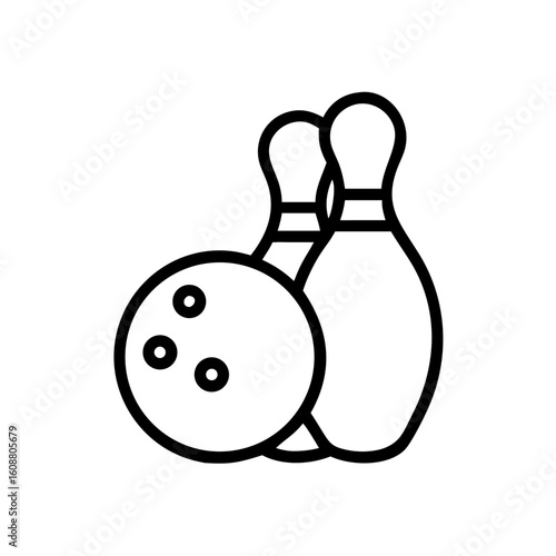 Icon of a bowling ball and pins representing the sport