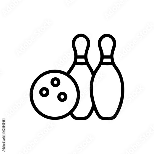 Icon of a bowling ball and pins representing the sport