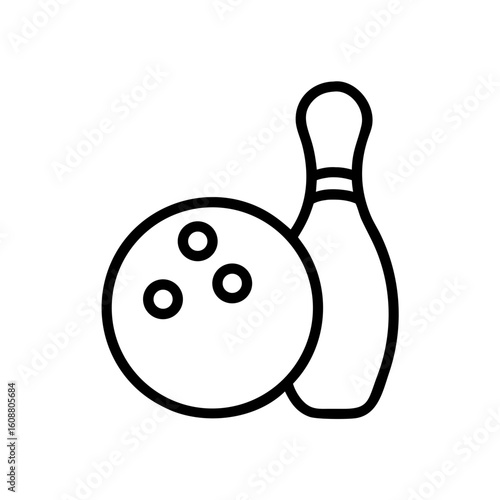 Icon of a bowling ball and pins representing the sport