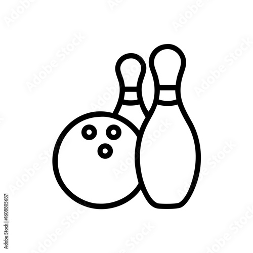 Icon of a bowling ball and pins representing the sport
