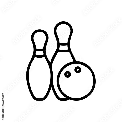 Icon of a bowling ball and pins representing the sport