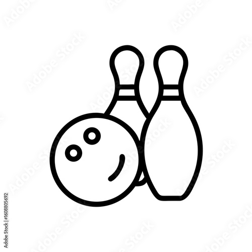 Icon of a bowling ball and pins representing the sport