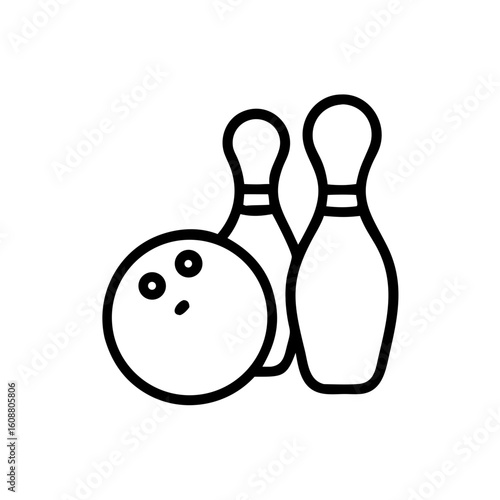 Icon of a bowling ball and pins representing the sport