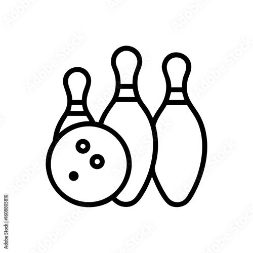 Icon of a bowling ball and pins representing the sport
