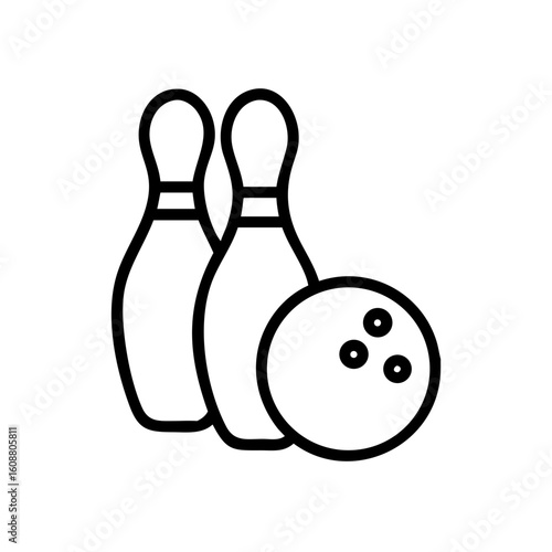 Icon of a bowling ball and pins representing the sport
