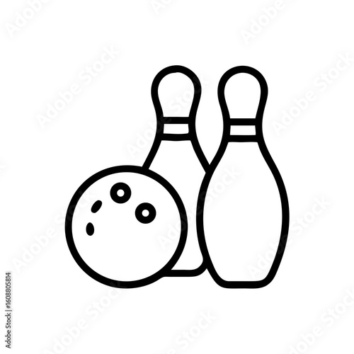Icon of a bowling ball and pins representing the sport