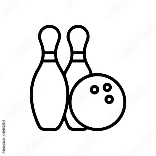 Icon of a bowling ball and pins representing the sport