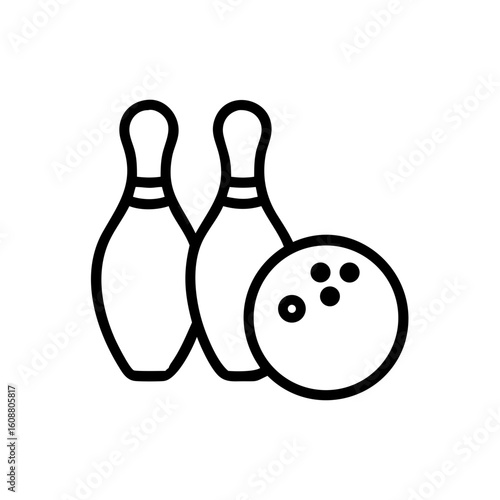 Icon of a bowling ball and pins representing the sport