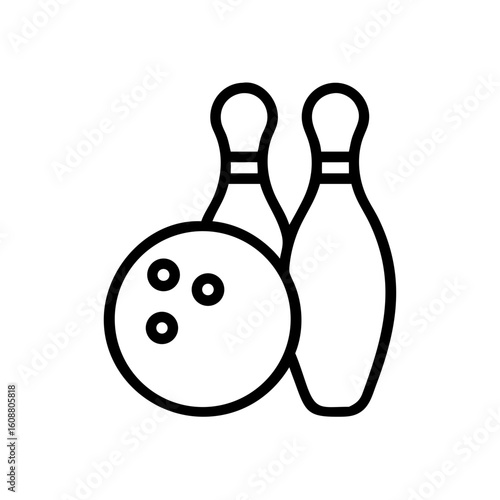 Icon of a bowling ball and pins representing the sport