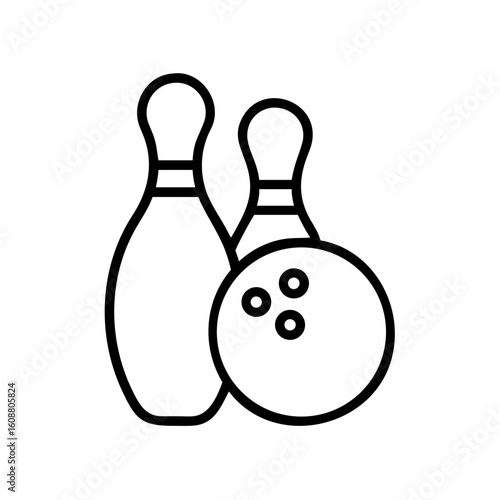 Icon of a bowling ball and pins representing the sport
