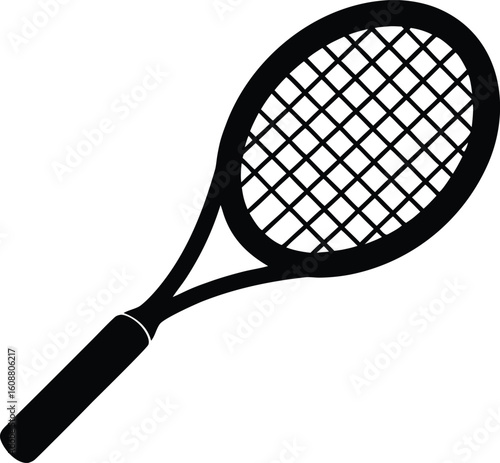 Tennis Silhouette Vector - Racket and Sport Theme - Summer, Wimbledon, and Fitness Illustration